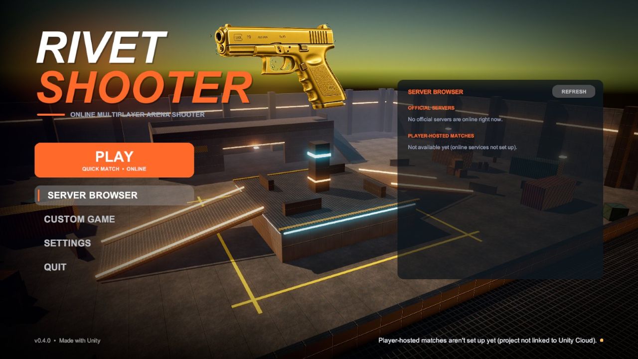 Server browser showing official servers